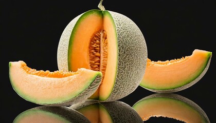 cantaloupe melon, green, yellow, organic, raw, vegetable, summer,