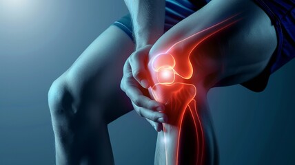 Medical Knee arthritis concept. Joint problems, tendon inflammation