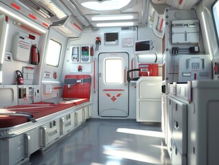 Futuristic medical bay ready for emergencies