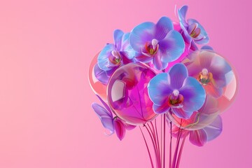 close up of a bunch of colorful orchids