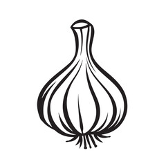 Garlic in cartoon, doodle style . Image for t-shirt, web, mobile apps and ui. Isolated 2d vector illustration in logo, icon, sketch style, Eps 10, black and white. AI Generative