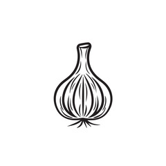 Garlic in cartoon, doodle style . Image for t-shirt, web, mobile apps and ui. Isolated 2d vector illustration in logo, icon, sketch style, Eps 10, black and white. AI Generative