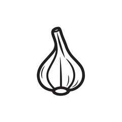 Garlic in cartoon, doodle style . Image for t-shirt, web, mobile apps and ui. Isolated 2d vector illustration in logo, icon, sketch style, Eps 10, black and white. AI Generative