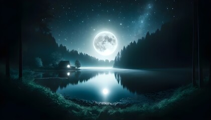Fototapeta na wymiar night sky and moon