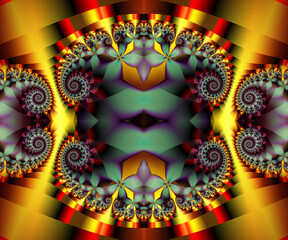 Computer generated abstract colorful fractal artwork - 790691219