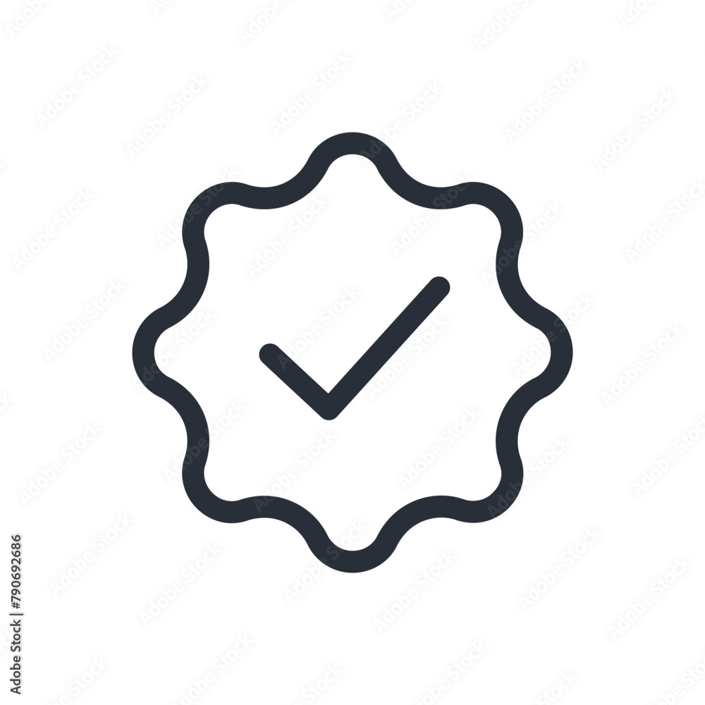 Poster confirmation mark. vector linear icon isolated on white background.
