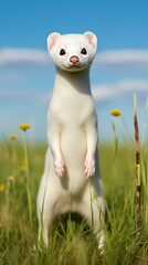 Cute white weasel