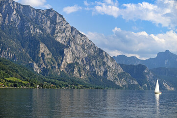 Lake Traun Traunsee in Upper Austria landscapes summer season