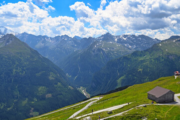 People hiking on the Stubnerkogel mountain in Bad Gastein Austria summer season - 790693635