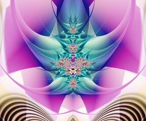 Computer generated abstract colorful fractal artwork - 790694609