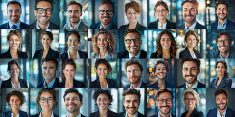 Series of Happy Business Professionals Portraits.