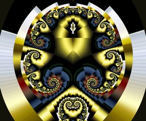 Computer generated abstract colorful fractal artwork - 790694898