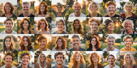 Sunset Moments Capture Joyful Expressions of Diverse Individuals.