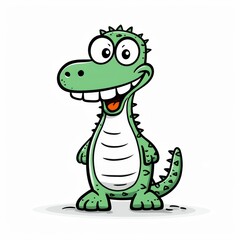 Obraz premium Friendly Cartoon Crocodile Standing Smiling