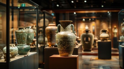 Ancient artifacts from China showcase the rich cultural heritage and historical significance of the country, offering glimpses into its past civilizations and traditions. - obrazy, fototapety, plakaty