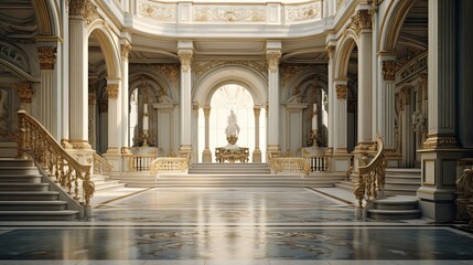 Fototapeta premium Interior of the church of st mary. AI generated art illustration.