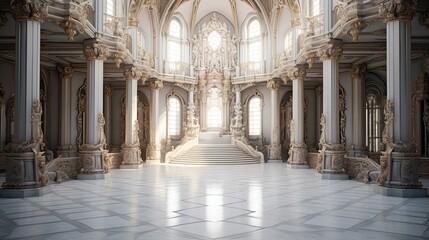 Interior of the church of st mary. AI generated art illustration.