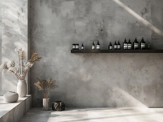 A minimalist product display against an industrial backdrop, combining simplicity with urban edge.