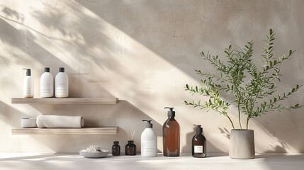 A stylish product arrangement blending minimalist aesthetics with chic sophistication.