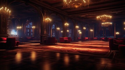 Train in the night. AI generated art illustration.