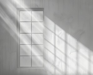 Obraz premium Shadow overlay effect, isolated on transparent background, light and shadows from window, mockup of transparent effect, shadow overlay, natural light in room interior, light background