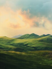 Rolling Hills: A Blank Canvas Set Against Scenic Backdrop.