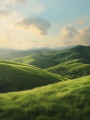 Obraz premium Serene Landscape: Tranquil Blank CanvasRolling Hills Backdrop