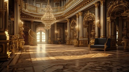 Obraz premium Interior of church. AI generated art illustration.
