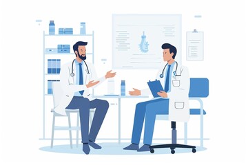 Doctor and nurse discussing patient care and treatment options.