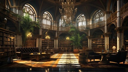 Obraz premium Interior of the church of st mary. AI generated art illustration.