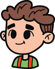 isolate flat illustrator of young boy kid character