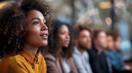 Inspiring Vision Confident Woman Leading Team Discussion, Promoting Diversity and Unity