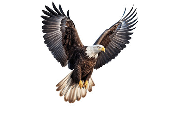 Fototapeta premium Eagle fly on transparent from die cutting, US concept, PNG