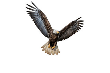 Obraz premium Eagle fly on transparent from die cutting, US concept, PNG