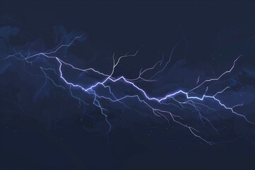 Fototapeta premium Isolated lightning on a dark blue background