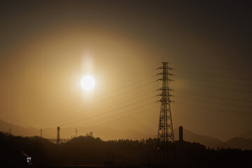 富士山_夕方_太陽