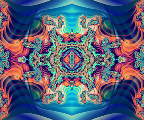 Computer generated abstract colorful fractal artwork - 790705212