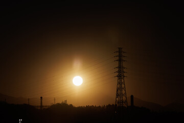 富士山_夕方_太陽