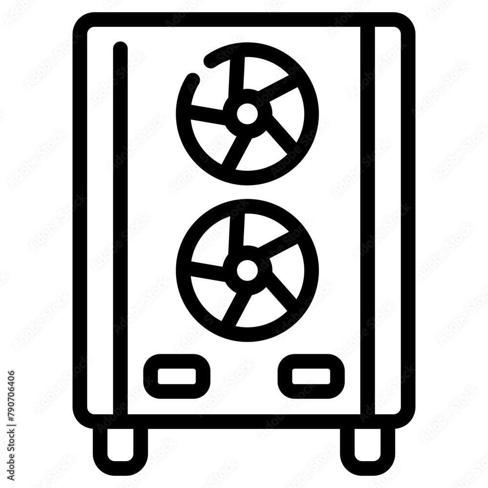 Poster cpu vector icon outline style. perfect use for logo, presentation, website, and more. modern icon de