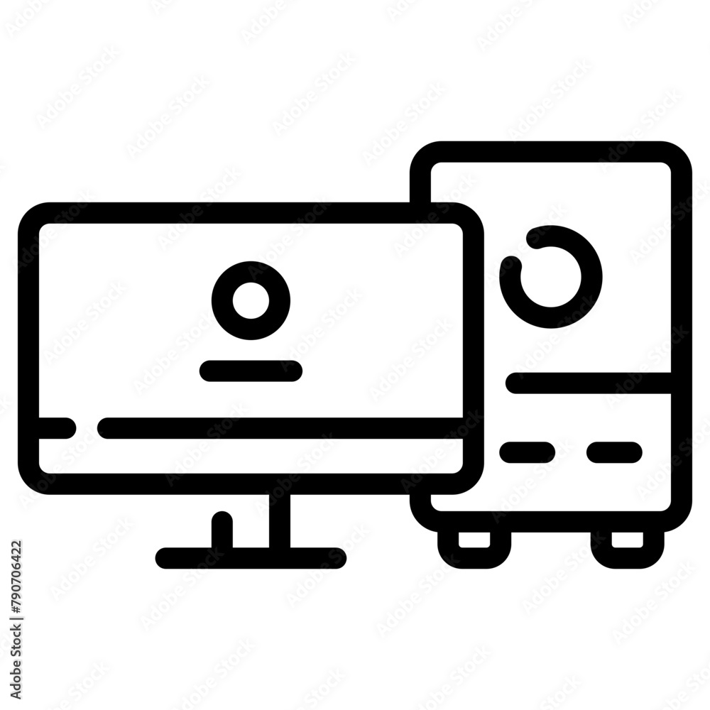 Poster computer vector icon outline style. perfect use for logo, presentation, website, and more. modern ic