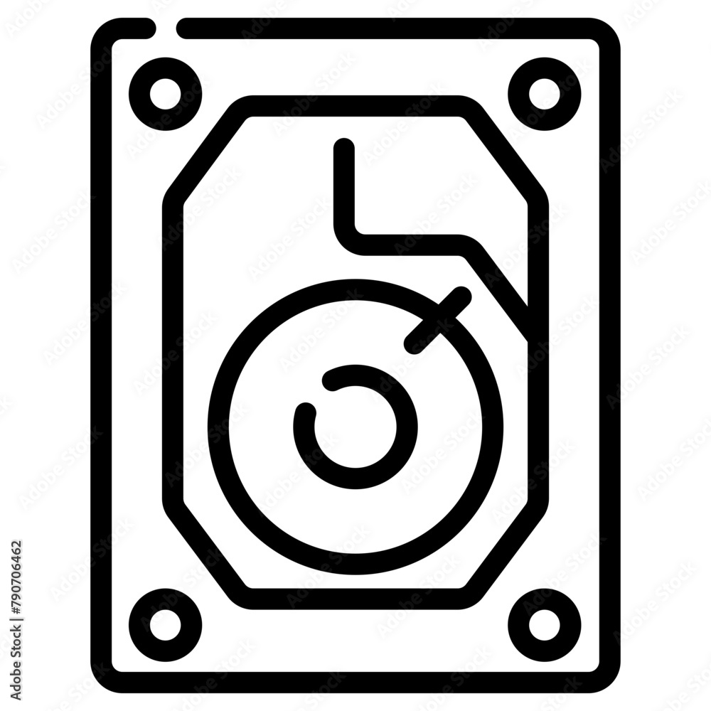 Poster hard disk vector icon outline style. perfect use for logo, presentation, website, and more. modern i