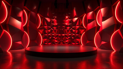 Red product pallets for presentations