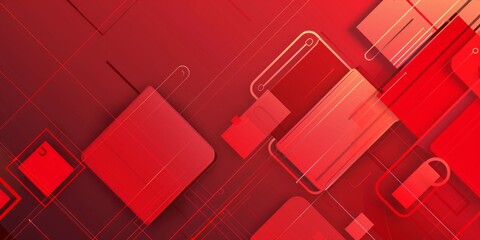 chaotically arranged geometric shapes.