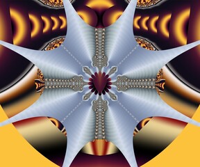 Computer generated abstract colorful fractal artwork - 790708607