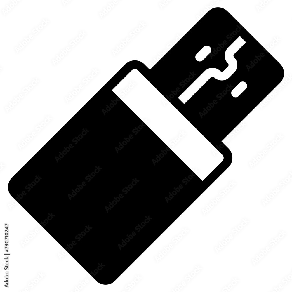 Poster flash disk and usb vector icon solid line style. perfect use for logo, presentation, website, and mo