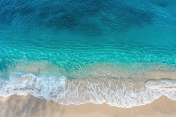 Fototapeta na wymiar Aerial Drone Shot of a Tropical Beach, Generative AI