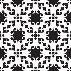 Vector damask seamless retro pattern background spiral curve cross geometry frame kaleidoscope. Elegant luxury design for wallpapers, backdrops and page fill.
