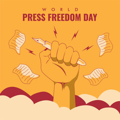 vector world press freedom day background template