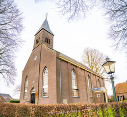 Medieval church in the historical village of Gelselaar, Netherlands