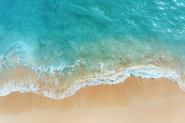 Fototapeta na wymiar Aerial Drone Shot of a Tropical Beach, Generative AI